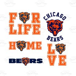 Chicago Bears Svg Bundle, Sport Svg, For Life Chicago Bears Svg, Football Svg, Bears Svg, Chicago Bears Logo, NFL Svg