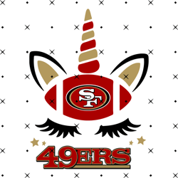 San Francisco 49ers Unicorn Svg, Nfl svg, Football svg file, Football logo,Nfl fabric, Nfl football