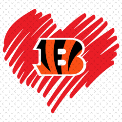 Cincinnati Bengals Heart Svg, Nfl svg, Football svg file, Football logo,Nfl fabric, Nfl football