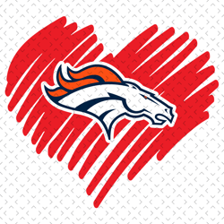 Denver Broncos Heart Svg, Nfl svg, Football svg file, Football logo,Nfl fabric, Nfl football