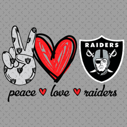 Peace Love Raiders Svg, Nfl svg, Football svg file, Football logo,Nfl fabric, Nfl football