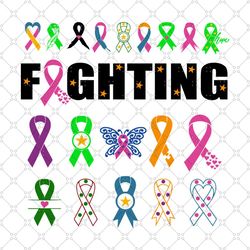 Fighting Cancer, Cancer Awareness, Cancer Svg, Cancer Ribbon Svg, Cancer Ribbon Svg, Cancer Gift, Cancer Survivor, Ribbo