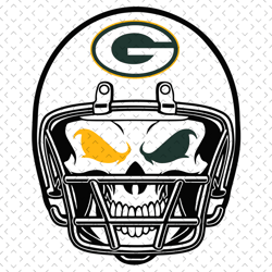 Green Bay Packers Skull Helmet Svg, Nfl svg, Football svg file, Football logo,Nfl fabric, Nfl football