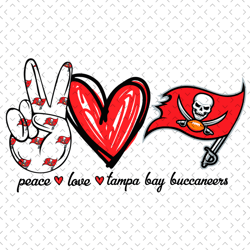 Peace Love Buccaneers Svg, Nfl svg, Football svg file, Football logo,Nfl fabric, Nfl football