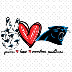 Peace Love Carolina Panthers Svg, Nfl svg, Football svg file, Football logo,Nfl fabric, Nfl football