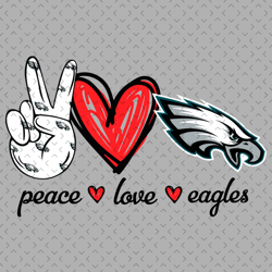Peace Love Eagles Svg, Nfl svg, Football svg file, Football logo,Nfl fabric, Nfl football