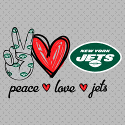 Peace Love Jets Svg, Nfl svg, Football svg file, Football logo,Nfl fabric, Nfl football