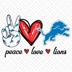 Peace Love Lions Svg, Nfl svg, Football svg file, Football logo,Nfl fabric, Nfl football