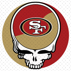 San Francisco 49ers Skull Svg, Nfl svg, Football svg file, Football logo,Nfl fabric, Nfl football