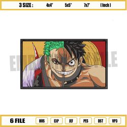 Luffy x Zoro Anime Embroidery Design png