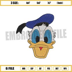 Donald Duck Face Embroidery Design