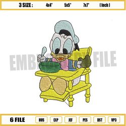 Donald Duck Baby Design Embroidery Png