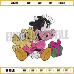 Baby Clarabelle Cow And Toy Embroidery ,png