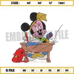 Minnie Mouse Studying Embroidery