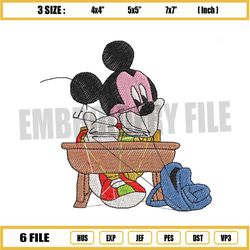 Mickey Studying Embroidery Design