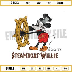 Steamboat Willie Disney Embroidery ,png
