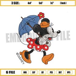 Minnie Mouse Summer Embroidery ,png