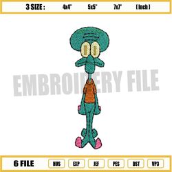 Green Squidward Tentacles Embroidery Png