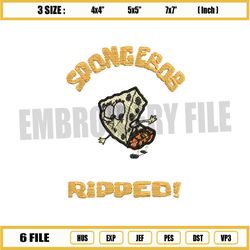 SpongeBob SquarePants Ripped Embroidery Png