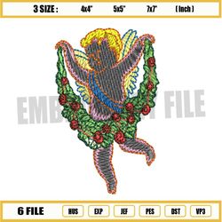 Round Flower Cupid Embroidery 1