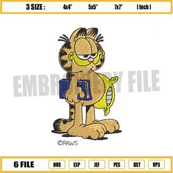Garfield Book Day Embroidery Png