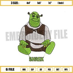 Shrek Sitting Logo Embroidery Png
