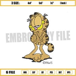 Shy Cat Garfield Embroidery Png