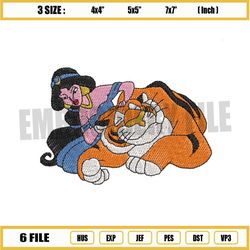 Jasmine and Rajah Tiger Embroidery Png