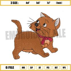 Brown Cat Berlioz Embroidery Png