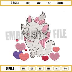Love Heart Aristocats Marie Embroidery Png