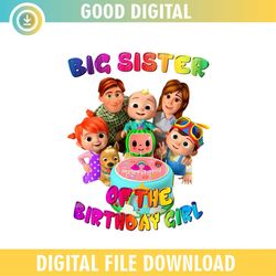 Big Sister Of The Birthday Girl Cocomelon PNG