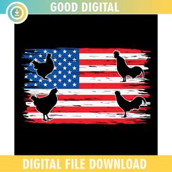 American Flag Patriotic Day Chicken SVG