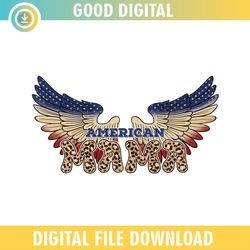 America Mama Leopard 4th Of July Eagle Wings SVG