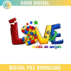 Love Need No Words Autism Puzzle PNG