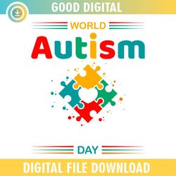 World Autism Day Puzzle Watercolor SVG