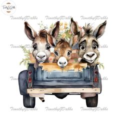 Donkey PNG Whimsical Western Ranch Design Vintage Rustic Truck