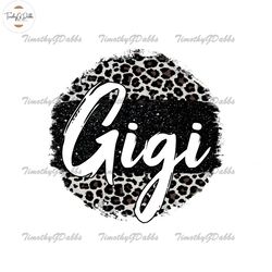 Black Leopard Gigi Png, Aunt Sublimation Png