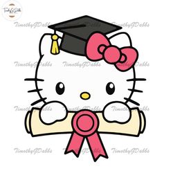 Graduate Hello Kitty Svg, Senior Svg, School Svg, Kawaii Svg