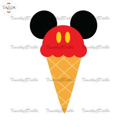 Ice Cream Mickey Mouse Ears SVG