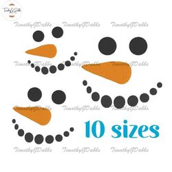 Snowman Face Embroidery Design, MACHINE EMBROIDERY, Christmas Embroidery, Winter Embroidery, Digital Download