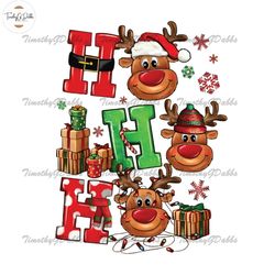 Ho Ho Ho Christmas Reindeer Png Sublimation Design, Christmas Deer Clipart, Western Deer Png,Merry Christmas Png, Love R