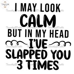 I May Look Calm But In My Head I've Slapped You 3 Times png svg ,funny png, funny quotes svg png, Digital download png