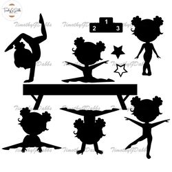 INSTANT Download. Girl gymnast silhouette svg, dxf cut files and clip art. Personal and commercial use is included! G_58