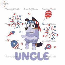 Bluey 4th Of July Uncle Sublimation Png