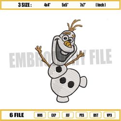 Funny Snowman Olaf Embroidery Png
