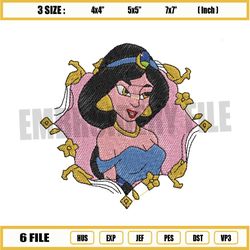 Jasmine Princess Embroidery Png