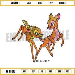 Bambi Deer Friend Faline Embroidery Png