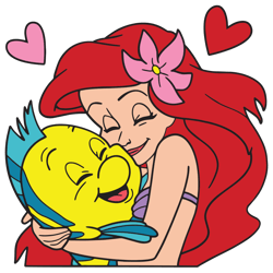 Ariel and Flounder Svg, Love Svg, Little Mermaid Svg, Disney Svg, Cricut, Silhouette Vector Cut File