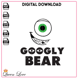 Googly Bear Monster Inc Mike Wazowski SVG