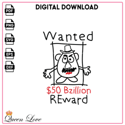 Mr Potato Head Wanted Poster SVG